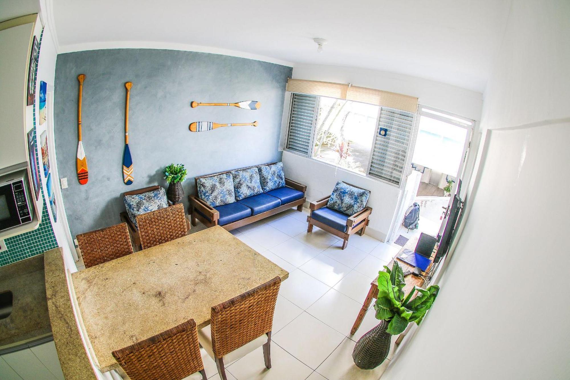 5E-Pe Na Areia Da Praia Do Tombo, 2 Quartos, Ar Cond, 2 Banheiros,2 Vagas+Roupas De Cama Guarujá Exterior foto