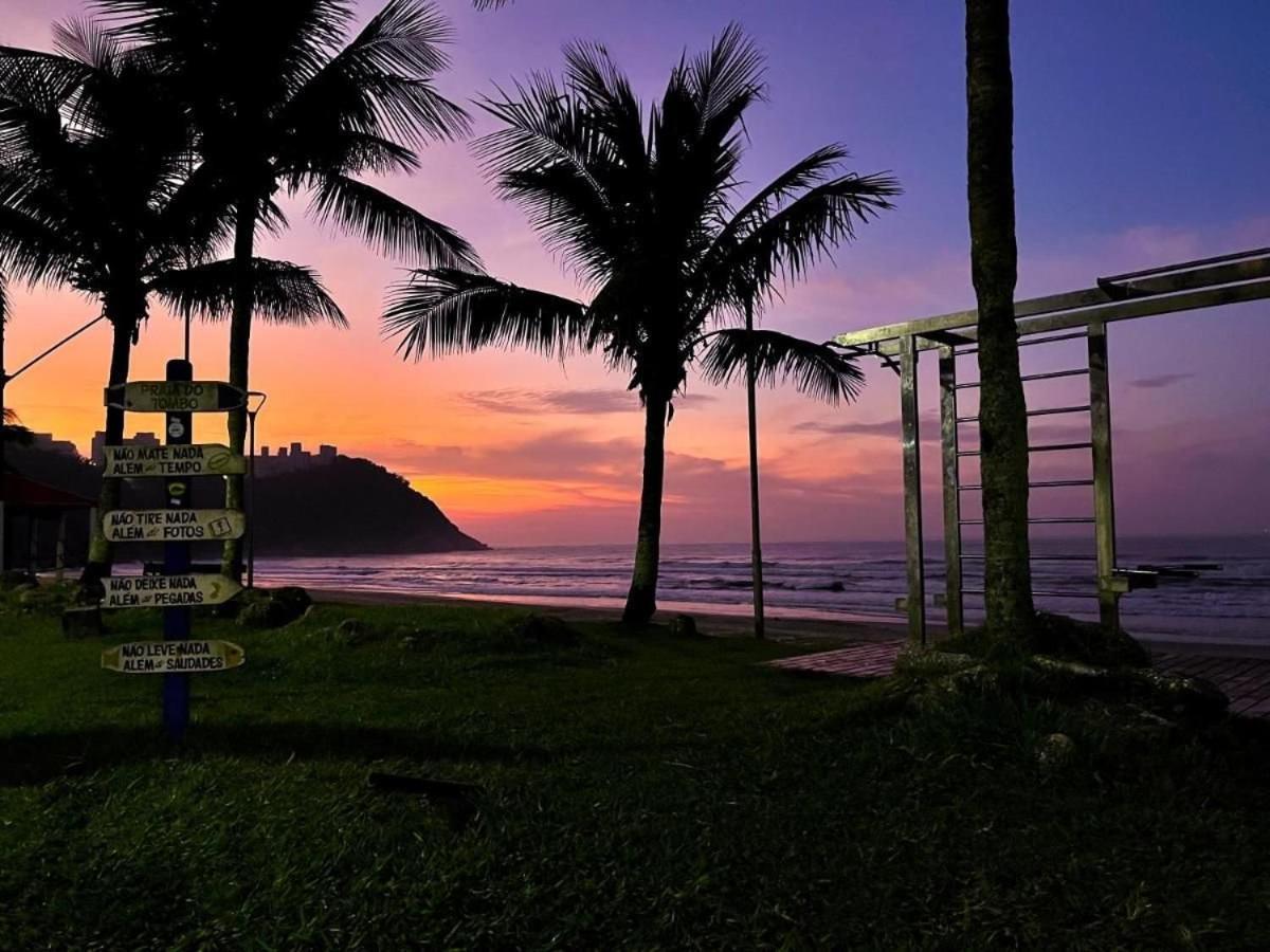 5E-Pe Na Areia Da Praia Do Tombo, 2 Quartos, Ar Cond, 2 Banheiros,2 Vagas+Roupas De Cama Guarujá Exterior foto