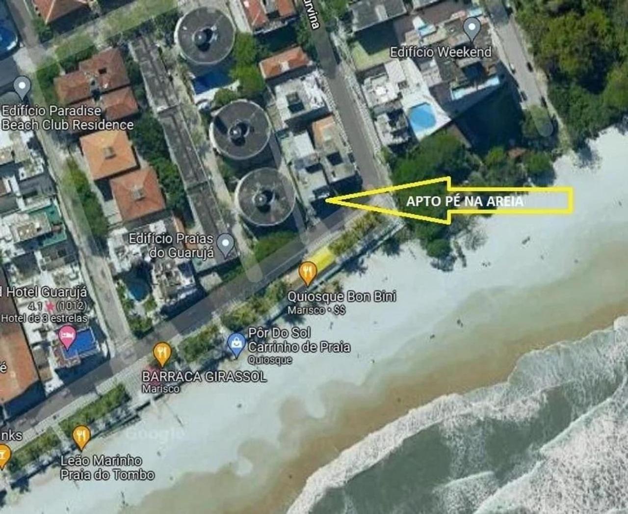 5E-Pe Na Areia Da Praia Do Tombo, 2 Quartos, Ar Cond, 2 Banheiros,2 Vagas+Roupas De Cama Guarujá Exterior foto